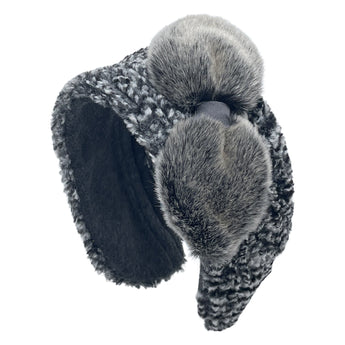 Faux Fur Stripe with Bow Earmuffs