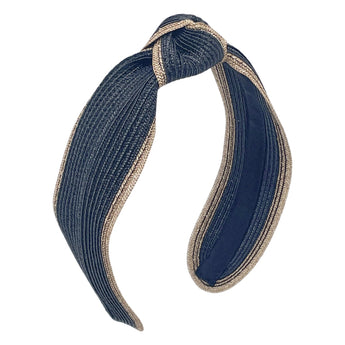 Bicolor Straw Turban Headband