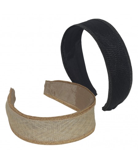 Natural - Black Braid Wide Headband