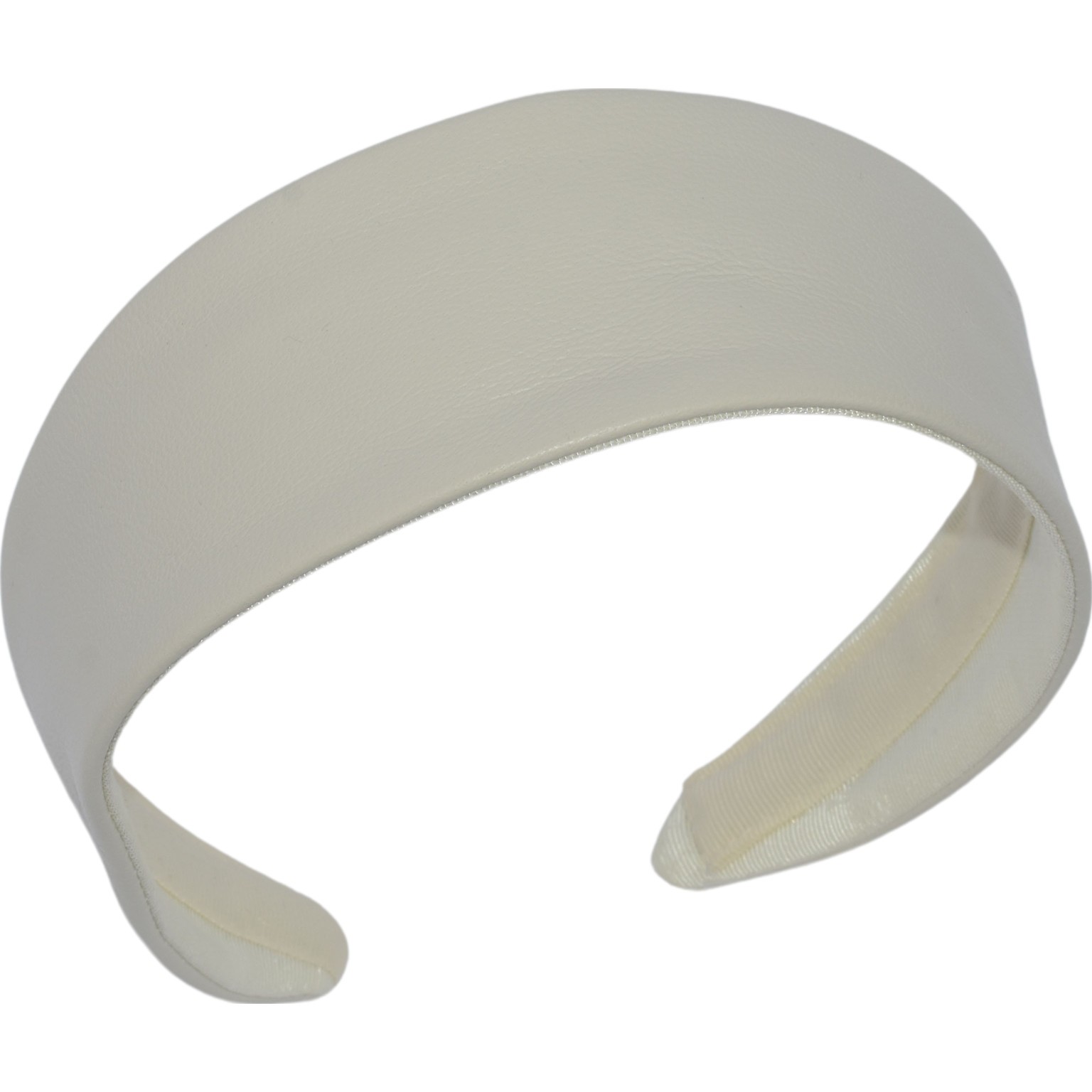 Ivory Leather Wide Headband