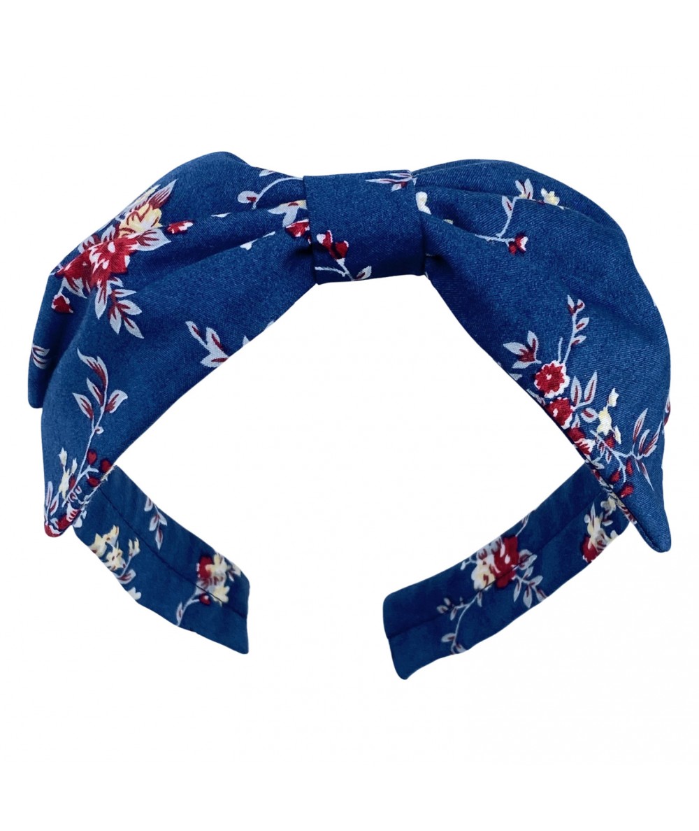 RWB Floral Center Bow Headband