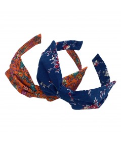 RWB - Orange Floral Center Bow Headband