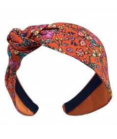 Orange Floral Lana Turban Headband