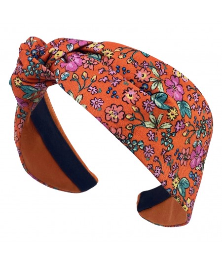 Orange Floral Lana Turban Headband