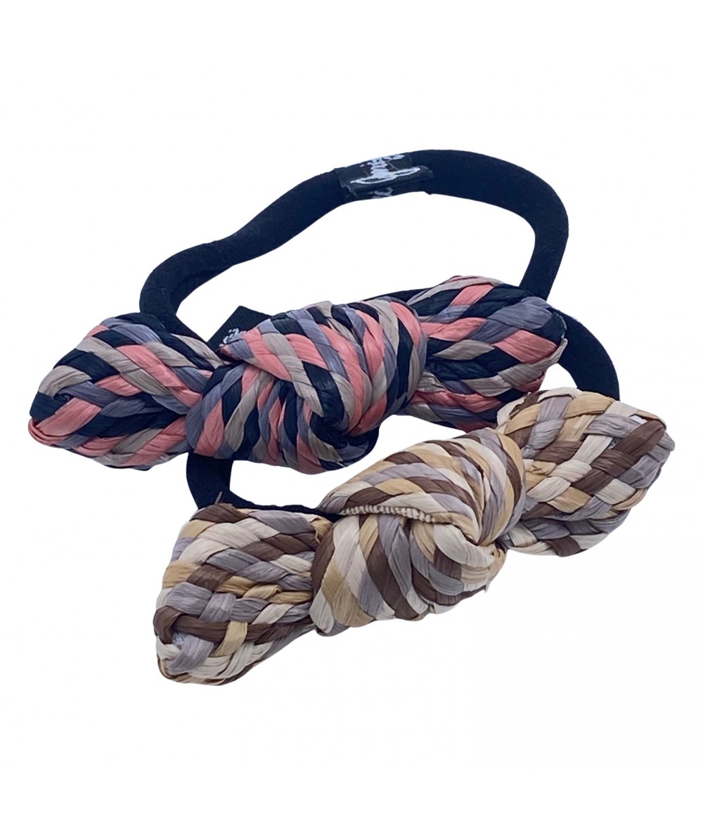 Sabrina - Natural Mix Raffia Small Knot Hair Elastic