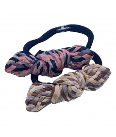 Sabrina - Natural Mix Raffia Small Knot Hair Elastic