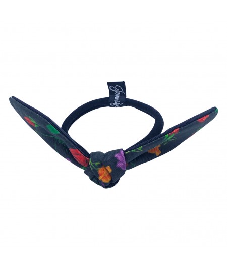 Black 66 Floral Hair Tie