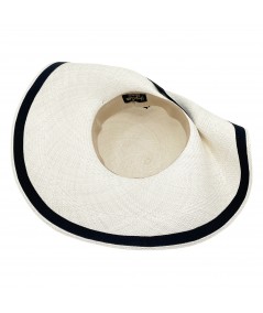 Panama Straw Ann Riviera Hat with Black trim