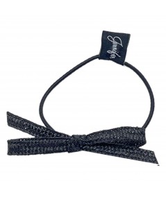 Black Tagaline Bow Hair Elastic