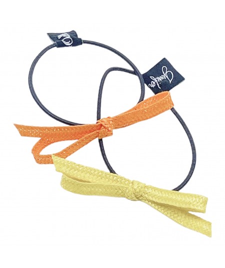 Orange - Yellow Tagaline Bow Hair Elastic