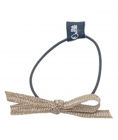 Sand Tagaline Bow Hair Elastic