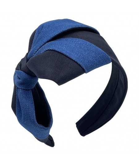 Medium Denim Bow Headband