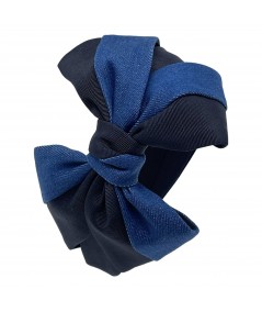 Medium Denim Bow Headband