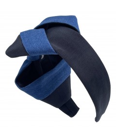 Medium Denim Bow Headband