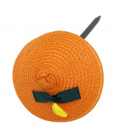 Orange Tagaline with Hunter grosgrain and Banana Hair Stick