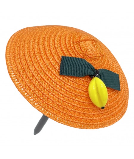 Orange Tagaline with Hunter grosgrain and Banana Hair Stick