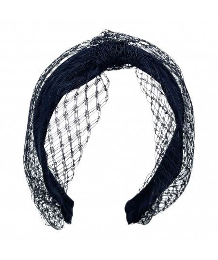 Black Veiling Turban Headband