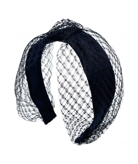 Black Veiling Turban Headband