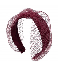 Burgundy Veiling Turban Headband