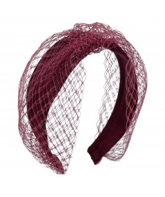 Burgundy Veiling Turban Headband