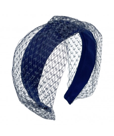 Navy Veiling Turban Headband