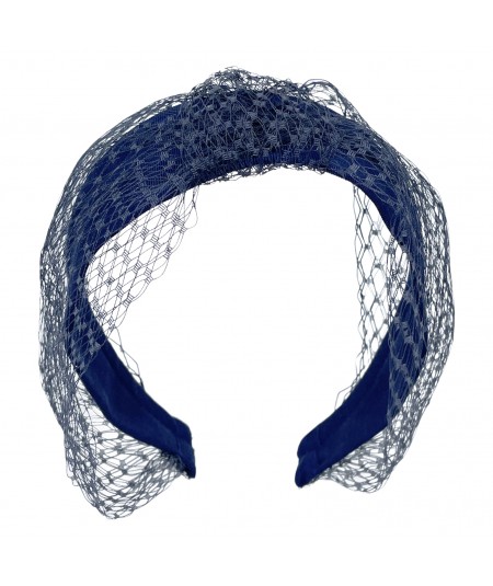 Navy Veiling Turban Headband