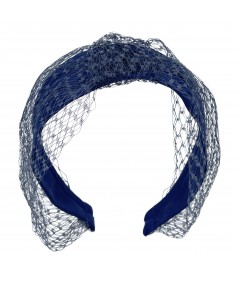 Navy Veiling Turban Headband