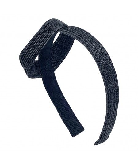 Black Straw Oval Headband