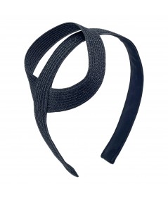 Black Straw Oval Headband