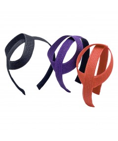 Black - Purple - Red Straw Oval Headband