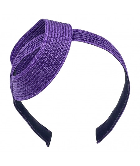 Purple Straw Oval Headband