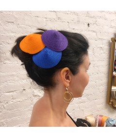 Orange - Purple - Royal Straw Mini Hat Hair Stick