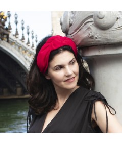 Silk Chiffon Roxanne Headband - Cherry