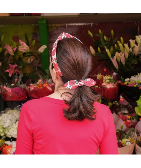 Red Roses Floral Hair Tie