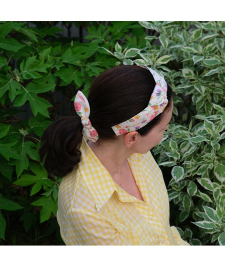 Cream 66 Floral Floral Estelle Turban Headband with Hair Tie PY908