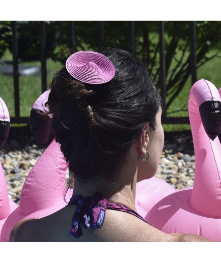 Magenta Straw Umbrella Hair Stick