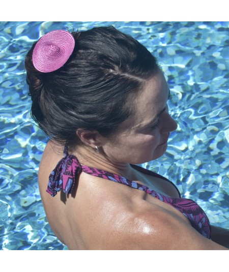 Magenta Straw Umbrella Hair Stick