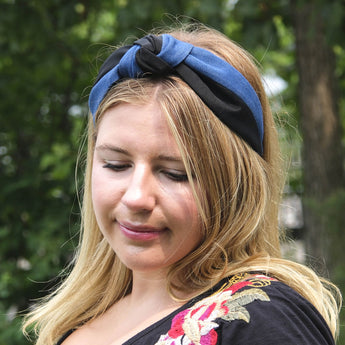 Blue Jean & Black Blair Turban
