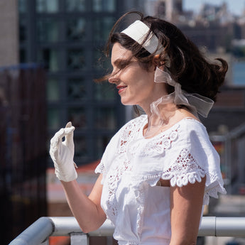 Grosgrain Headband with Organza Ribbon Ties