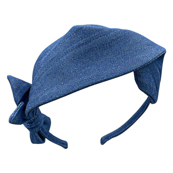 Denim Leaf Twist Headband