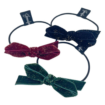 Velvet Sparkle Bow Hair Elastic & Bracelet