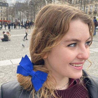 Suede Double Decker Bow Hair Tie