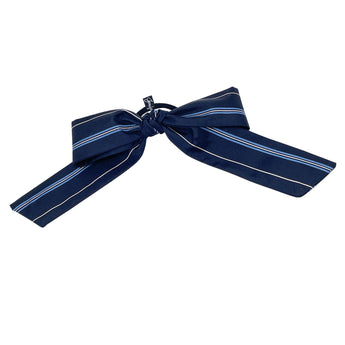 Navy Stripe Big Bow Hair Tie