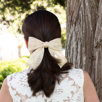 Straw Bow Hair Tie