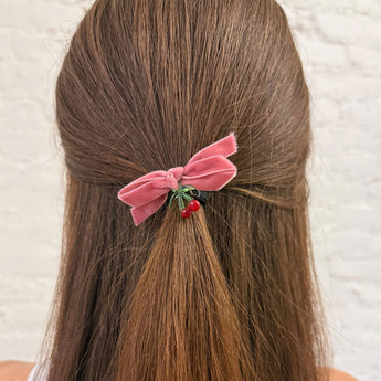 Velvet Bow & Fruit Hair Tie