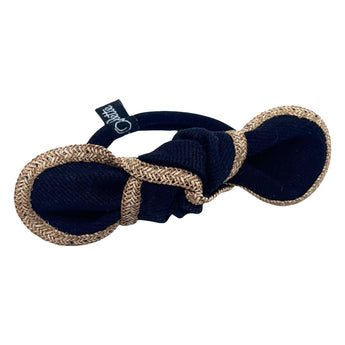 Twill & Straw Knot Hair Tie
