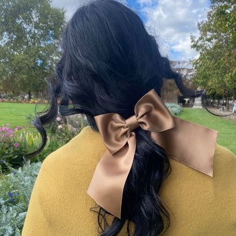 French Satin Big Bow Hair Tie