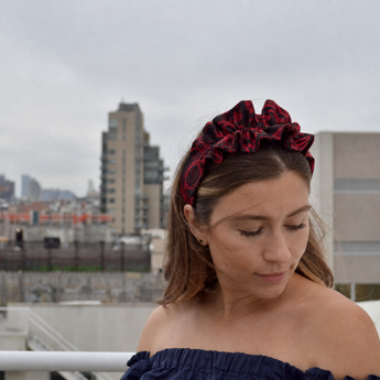 Ruffle Roses Silk Headband
