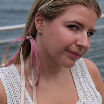 Satin Two Tone Long Tie Headband
