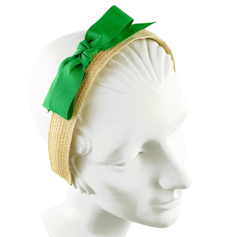 Straw with Grosgrain Bow Headband